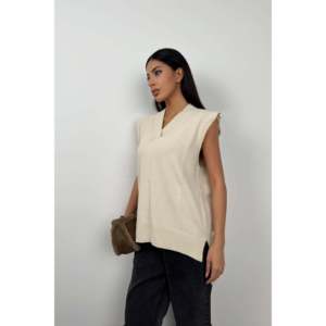 เสื้อสเวตเตอร์โอเวอร์ไซส์ วี ยาคา - สีเบจ - สีเบจ - Product Image 2