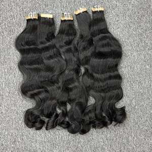 High Quality 100% Raw Cambodian Hair Extensions Natural Straight in <b>Tape</b> Wholesale Human Hair One Donor Unprocessed - Product Image 4