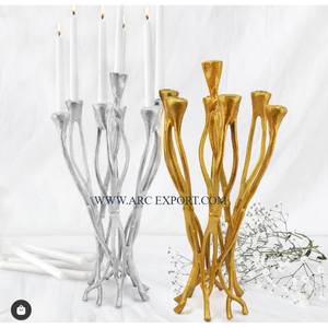 Aluminum Gold Plated Metal Table Top Candle Holder Best Seller Table Top <b>Brass</b> Candle Holder Resorts Table Decor <b>Candlestick</b> - Product Image 5