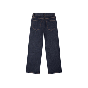 Jean en denim délavé coupe large avec broderie patchwork - Product Image 2
