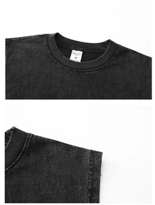 Camisetas sin mangas de estilo Vintage de alta calidad para hombre, camisetas sin mangas personalizadas al por mayor para gimnasio, camiseta sin mangas transpirable acanalada, diseño de corte cuadrado muscular - Product Image 3