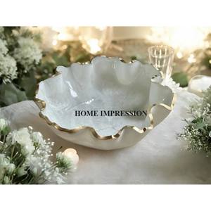 Tazón para servir de mármol de diseño premium, pieza única con forma redonda grande, tazón para servir a muy buen costo, suministro de mesa hecho a mano - Product Image 3