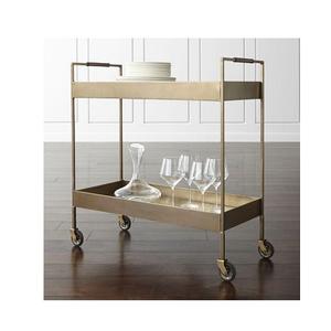 Chariot de service en métal et verre couleur or, design attrayant, chariot de service personnalisé, taille personnalisée, forme ronde, chariot de service pour aliments - Product Image 2