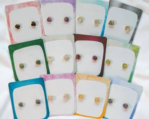 Tanzanite pierre de naissance collier boucles d'oreilles ensemble 8-10 MM pierres précieuses or plaqué charme 18 pouces collier femmes bijoux - Product Image 4