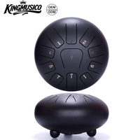 12 Inch 11 Notes Carbon Steel Tongue Drum Handpan Percussion Instrument with Mallet Bag Gloves Music Book for Meditation Yoga