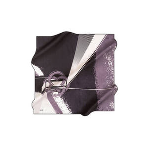 Écharpe carrée en crêpe de soie satinée à motifs pour l'été - Product Image 1