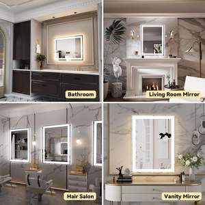 Miroir LED à commande individuelle, 3 couleurs, verre trempé, incassable, anti-buée, mémoire - Product Image 4