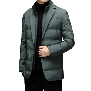 Chaqueta de invierno a prueba de frío y viento para hombre con cuello de bufanda con capucha Chaqueta acolchada simple Ropa masculina - Product Image 1