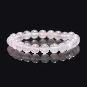 100% Natural 8 mm Rose Quartz Bead Crystal <b>Bracelet</b> 7 Inches Stone Stretch for Meditation Exclusive Meditation <b>Bangle</b> - Product Image 5