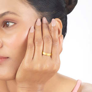 18K Gold Plated Stainless <b>Steel</b> Fashion <b>Ring</b> for Women Tarnish Free Anniversary Gift Trendy Open <b>Ring</b> - Product Image 2