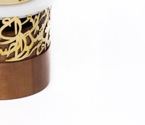 Quemador de incienso de lujo de madera y metal, bakhoor árabe oud con diseño de caligrafía decorativa para fragancia del hogar, regalos para hoteles - Product Image 6