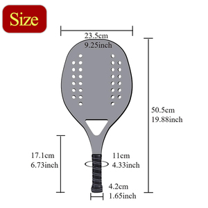 Raquette de pickleball de plage Kwiclo International en fibre de carbone avec poignée en polyester - Product Image 4