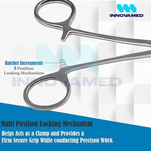 Pinzas de bloqueo de hemostato de alta resistencia de calidad superior Instrumentos quirúrgicos manuales reutilizables de forma curva con soporte en línea - Product Image 3