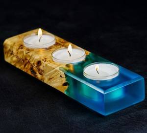 Trending Handmade Wood & Resin <b>Scented</b> Votive <b>Candle</b> Holder for Diwali Home Decoration - Product Image 6