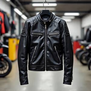Veste en cuir de vachette motard classique prix de gros conception personnalisée - Product Image 2