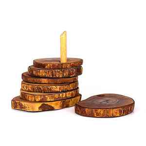 Ensemble de sous-verres en bois faits à la main de qualité supérieure gravé Design personnalisé noyer manguier bois décor de table inde - Product Image 5