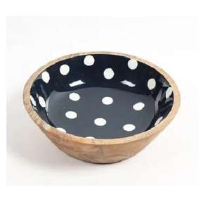 Productos de alta demanda, venta al por mayor, cuencos de cocina de acacia de madera respetuosos con el medio ambiente, cuenco de cocina de lunares esmaltados de madera - Product Image 1