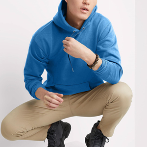 เสื้อสเวตเตอร์ของผู้ชายเสื้อมีฮู้ดผ้าคอตตอนสีพื้นเสื้อสเวตเตอร์ถักแบบเรียบง่ายเสื้อมีฮู้ดลำลองไซส์ใหญ่พิเศษออกแบบโลโก้ได้ตามต้องการ - Product Image 5