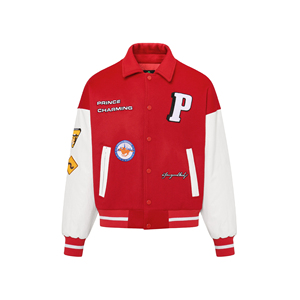 Vestes d'université à rayures latérales pour hommes à la mode Veste à fermeture éclair Patchwork ample à col montant personnalisé - Product Image 4