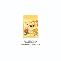 COOLTE 270g * 12 sacs de biscuits craquelins à la noix de coco, gaufrette au sésame et à la noix de coco avec sucre, prix de gros 219V001