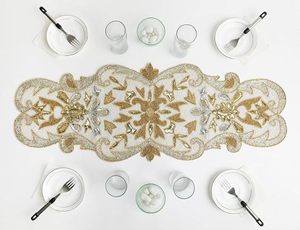 36\" High Quality Hand Beaded Glass Beaded Dining <b>Table</b> <b>Runner</b> Custom Floral Design Low Price Cloth <b>Runners</b> Home Christmas Decor - Product Image 3