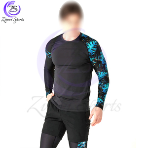 Écologique Faites Votre Propre 2025 Meilleure Qualité MMA Rash Guard Digital Imprimé Tops Fitness Running Round-Neck Rash Guard Pour Hommes - Product Image 4