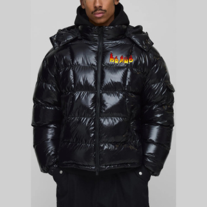 Chaqueta cortavientos acolchada de diseño personalizado de alta calidad para hombre, chaqueta acolchada impermeable de color sólido para invierno, ropa informal para hombre - Product Image 1