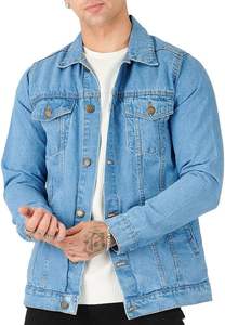 Veste en jean élégante pour homme, couleur unie, col montant, coupe ajustée, respirante, manteau d'hiver, dernier design - Product Image 4