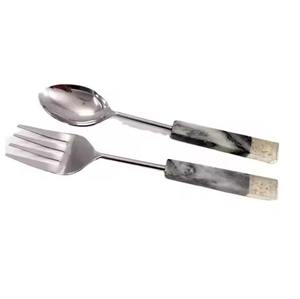 Juego de Servidores de Ensalada de Acero Inoxidable de Nuevo Diseño, Elegante Plateado, Ecológico, Apto para Lavavajillas, para Uso en Hoteles y Bodas - Product Image 4