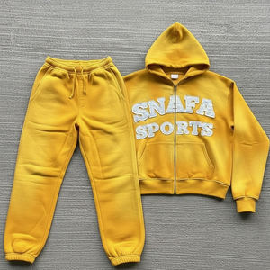 Survêtement à capuche personnalisé pour homme, lourd, délavé, imprimé délavé au soleil, brodé, survêtement personnalisé pour homme - Product Image 1