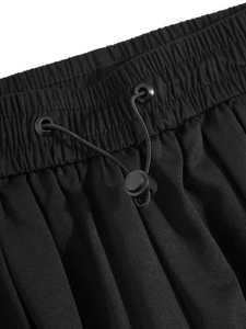 Pantalon de jogging Cargo surdimensionné noir pantalon pour homme lavé coupe ample pantalon de survêtement Streetwear avec ourlet élastique et conception multi-poches - Product Image 5