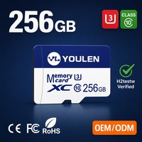 Carte Micro TF 256 Go Classe 10 U3 pleine capacité OEM pour téléphone, tablette, caméra de tableau de bord de voiture
