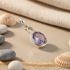 Collar con Colgante de Iolita de Plata 925 para Mujer - Product Image 3