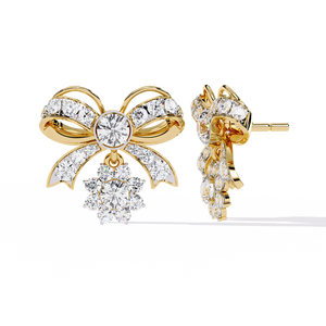 Boucles d'oreilles uniques en or 18 carats avec diamant de laboratoire, boucles d'oreilles de qualité supérieure - Product Image 3