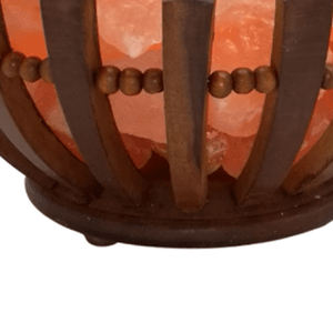 Lámpara de sal de madera hecha a mano con trozos de sal natural del Himalaya para el bienestar, decoración del hogar, aromaterapia, producto artesanal natural - Product Image 4