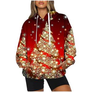 เสื้อฮู้ดไหล่ตกพิมพ์ลายระเหิดสำหรับผู้หญิงเสื้อฮู้ด2025แบบสวมหัวผ้าฝ้าย100% แบบกำหนดเองได้ - Product Image 1