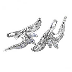 Elegant 925 Silver Cubic Zirconia Women's <b>Jewelry</b> <b>Crystal</b> Earrings - Product Image 1