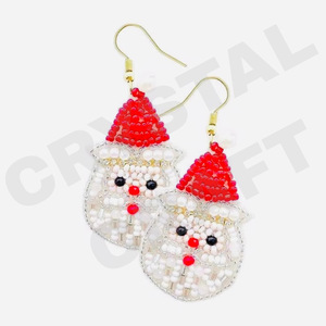 Christmas Dangle Earrings New Arrival Cross-Border Handmade Beads Gold Trendy Creative for Parties Christian Style - Product Image 4