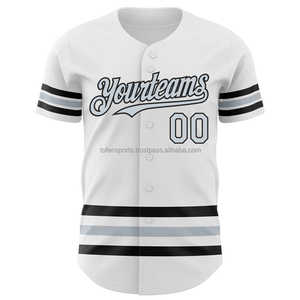 Custom Baseball Jersey <b>White</b> Polyester Short Sleeve <b>Button</b> Front Team Name Printed Unisex Adult Sportswear - Product Image 2