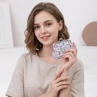 Dompet Koin Lipat Custom dengan Gantungan Kunci Mini, Dompet Lucu untuk Wanita, Kantong Uang Receh, Logo Dapat Disesuaikan