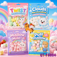 Guimauves Halal Assorties en Forme d'Animaux de Dessin Animé 71g-100g, Guimauves Moelleuses au Goût Fruité, Nuages de Sucre Torsadés pour Enfants, Idéal Cadeau