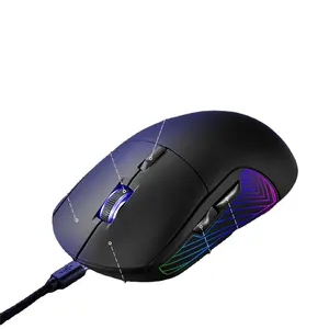 Wholesale DPI4000 ergonomic standard computer 6D wired color changing usb optical mouse for office home gaming