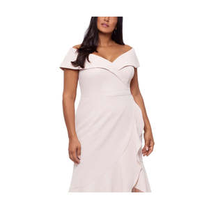 Abito da Sera Corto da Donna XSCAPE in Chiffon Rosa e Cotone, Taglie Forti XL, Stile Vintage Elegante per Club, Abito Estivo Formale - Product Image 2