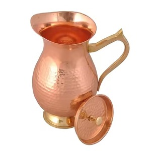 Naturally Hand Finished Premium Home and Restaurant Drinkware Copper <b>Jugs</b> for Water Serving Use - Product Image 4
