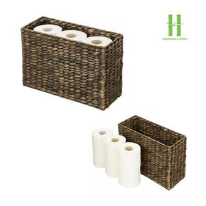Panier porte-rouleau de papier toilette en jacinthe d'eau naturelle tissée à la main Offre Spéciale belle finition OEM emballage personnalisé panier à quantité minimale de commande bas - Product Image 1