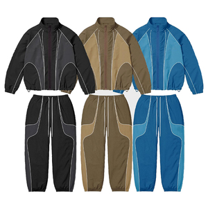 Veste personnalisée de jogging d'entraînement coupe-vent veste imperméable à glissière survêtements coupe-vent en nylon vintage pour hommes - Product Image 3