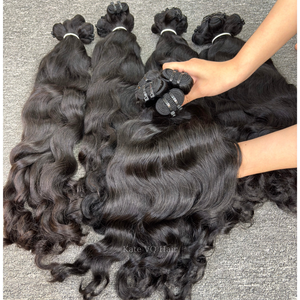 Extensiones de cabello virgen vietnamita crudo ondulado Natural de la mejor calidad Cabello VQ de encaje frontal alineado con cutícula de un donante 100gr al por mayor - Product Image 1