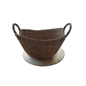 Oval Fishbone Basket 54 oz Water Hyacinth Sustainable Multifunction Modern Vietnam <b>Storage</b> <b>Boxes</b> <b>Bins</b> Natural Color <b>Storage</b> - Product Image 1