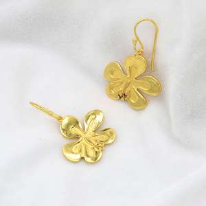 New Design Cute Small Size Flower Brass <b>Dangle</b> <b>Earrings</b> Elegant Ethnic <b>Earring</b> For Women 18k <b>Gold</b> Plated Wholesale Drop <b>Earring</b> - Product Image 4
