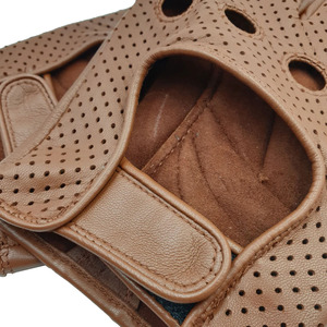 New Fashion High Quality Half <b>Finger</b> Women Brown Goat Skin Leather Drive Car Driving Men Sheepskin Leather <b>Gloves</b> Fingerless. - Product Image 6